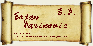 Bojan Marinović vizit kartica